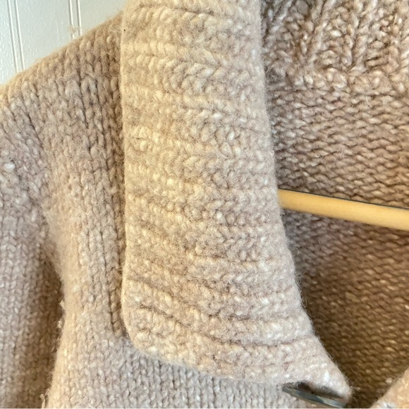 Vintage Handmade Fisherman Cable Knit Folk Sweater Size M Or L 100% Wool Oatmeal - Picture 5 of 11